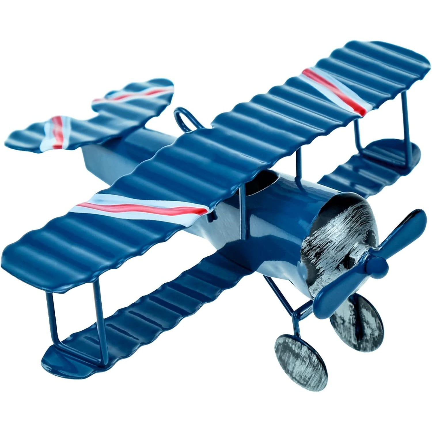 Mini Airplane Ornament, Vintage Iron Craft Aircraft Hanging Decorations, Biplane Model Decor Pendant for Bookshelf, Cake Toppers, Photo Props, Christmas Tree, Desktop