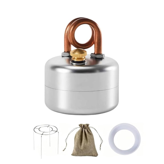 Mini Alcohol Stove Brass Spirit Burner, Portable Camping Stove Ultralight Backpacking Cookware with Stainless Steel Stand & Leakproof Cap