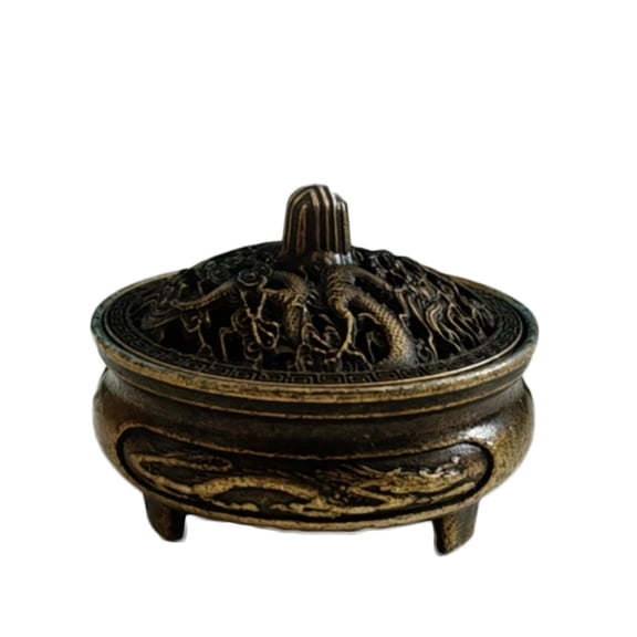 Mini Alloy Antique Three-legged Aromatherapy Stove DIY Household Indoor Pan Incense Wire Incense Burner Tea Ceremony Decor Gifts