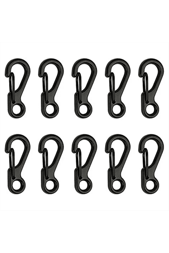 Mini Alloy Carabiner Clip Tiny Spring Snap Hook Carabiners for Backpack Keychains Accessories(Black)