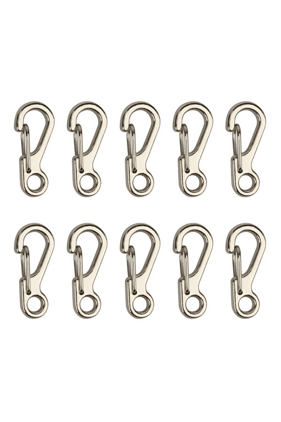 Mini Alloy Carabiner Clip Tiny Spring Snap Hook Carabiners for Backpack Keychains Accessories(Silver)