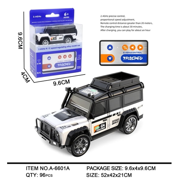 Mini Alloy Off-Road RC Car 6+: 1:64 Scale 2.4Ghz Remote Control Car Toys Strip Lights, USB Rechargeable - Ideal Festive Gift , Perfect Playtime Companion