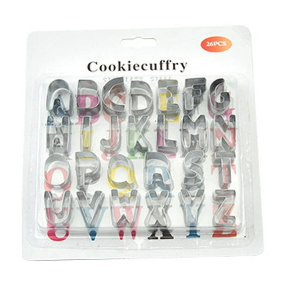 Mini Alphabet Cutters, Stainless Steel Cookie Cutters, 26 Piece Set for Soft Cookies Cakes Baking, Small Size Durable Dough Cutters for Bread Biscuits Chocolate Jelly Desserts DIY Baking Tools