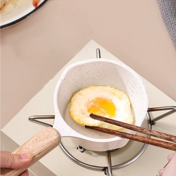 Mini Aluminum Alloy Butter Melting Pot with Nonstick Coating for Easy Sauce and Oil Preparation White A