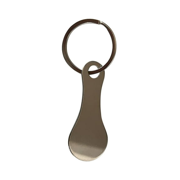 Mini Aluminum Alloy Key Ring Shopping Trolley Tokens Small Quarter Holder Keychain for Grocery Cart, Durable Coin Replacement, Multipurpose Key Pendant