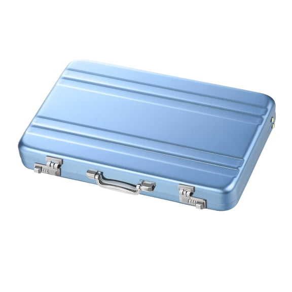 Mini Aluminum Business Card Holder Suitcase Aluminum Business Card Case Briefcase Card Holder Waterproof Pocket Credit Holder Box