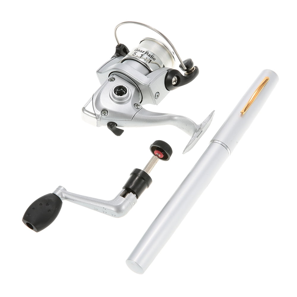 Mini Aluminum Pen Fishing Rod and Reel Combo Set Telescopic Pocket Fishing  Rod Spinning Reel Fishing Line 