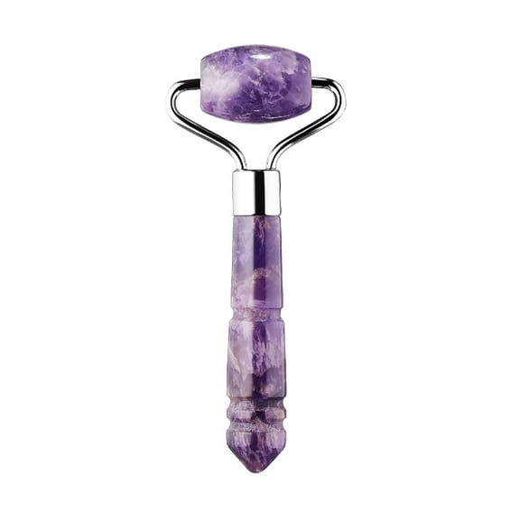 Mini Amethyst Facial Roller Massager for Wrinkles and Fine Lines Anti-Aging Face Lift Skin Care Beauty Tool