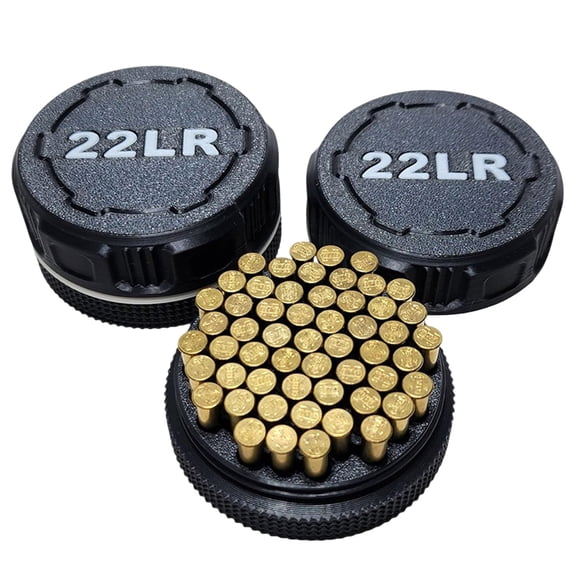 Mini Ammo Storage Boxes for .22LR Ammunition – Compact Durable Ammo Case with Screw-On Lid, Portable Pocket Size - Pack of 1 (Black)