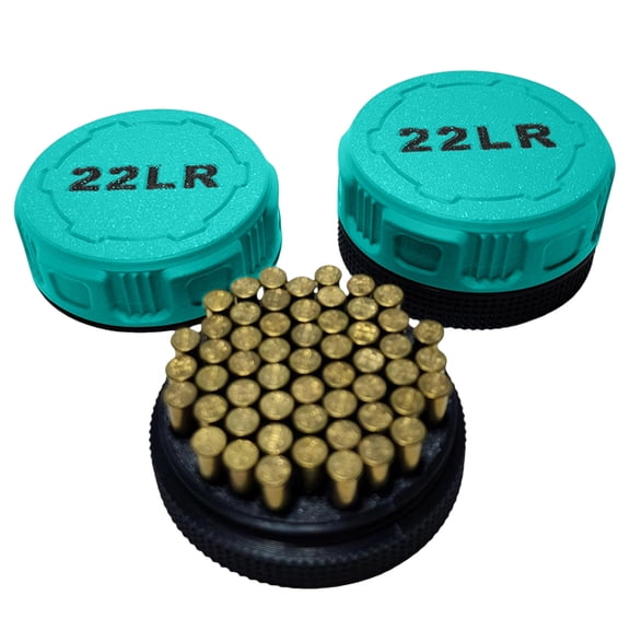 Mini Ammo Storage Boxes for .22LR Ammunition – Compact Durable Ammo Case with Screw-On Lid, Portable Pocket Size - Pack of 1 (Mint Green)