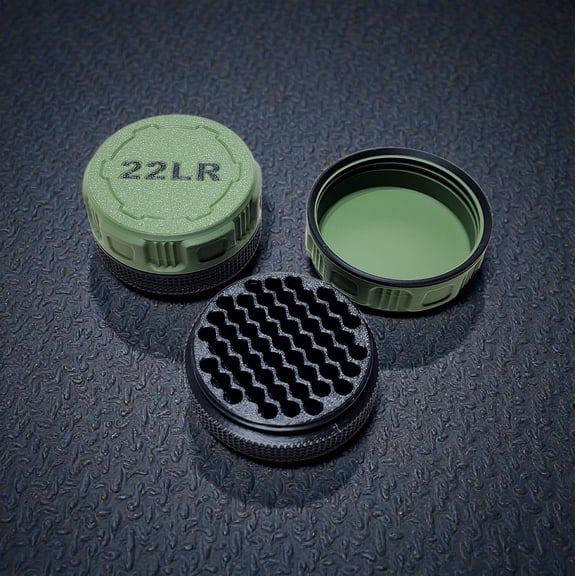 Mini Ammo Storage Boxes for .22LR Ammunition Compact Durable Ammo Case with Screw-On Lid, Portable Pocket Size - Pack of 2