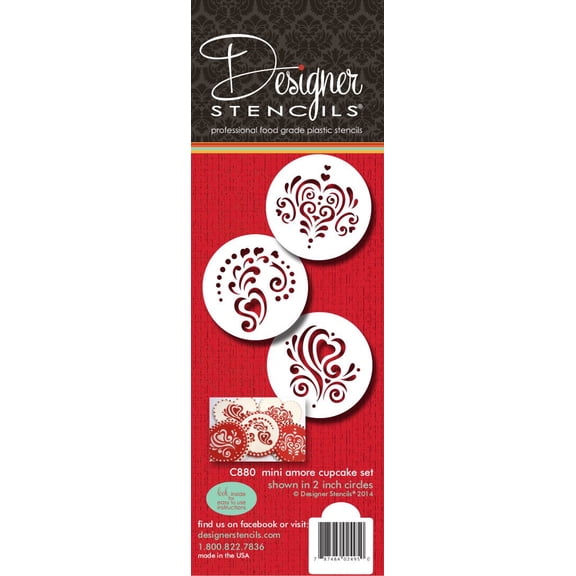 Mini Amore Cupcake Stencil Set by Designer Stencils