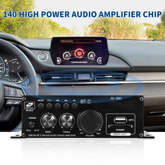 Toyandona 12V Sound Amplifier 40W Black for Cars and Home Audio Versatile and Easy to Install