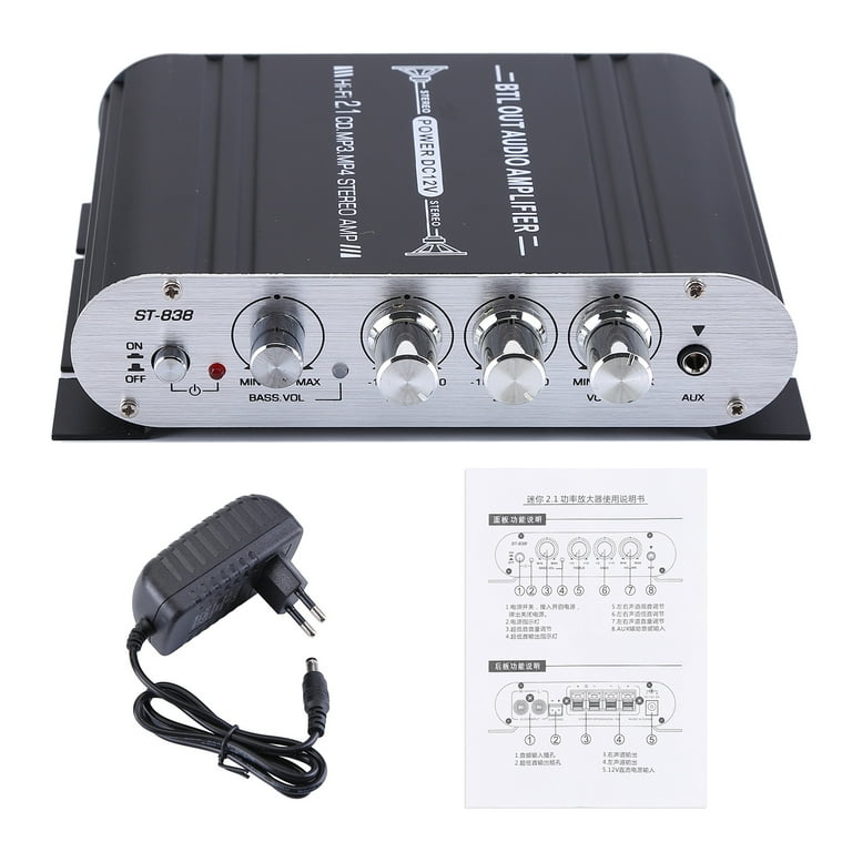 Mini Amplifier with Channel Bass Subwoofer Output Home Audio