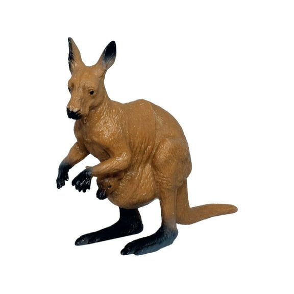 Mini Animal Adventure Replica Kangaroo by Deluxebase. Realistic Small Wild Animal Toy for Kids