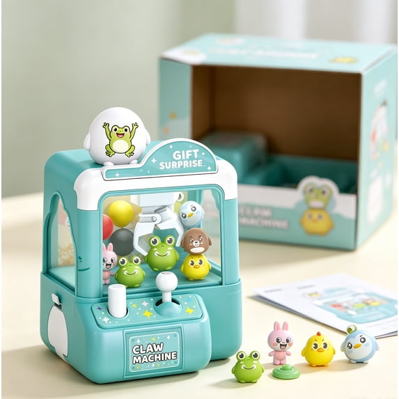 Mini Animal Claw Machine Electronic Arcade Game - Cute Animals Theme Indoor Party Game, Easy Operate Adults All Ages, Compact Space-Saving, Home Party Entertainment Office Fun, D, 1pc