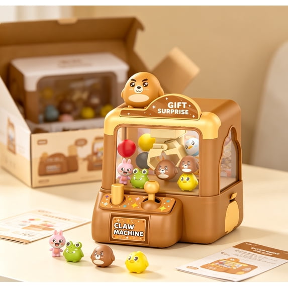 Mini Animal Claw Machine Electronic Arcade Game - Cute Animals Theme Indoor Party Game, Easy Operate Adults All Ages, Compact Space-Saving, Home Party Entertainment Office Fun, C, 1pc