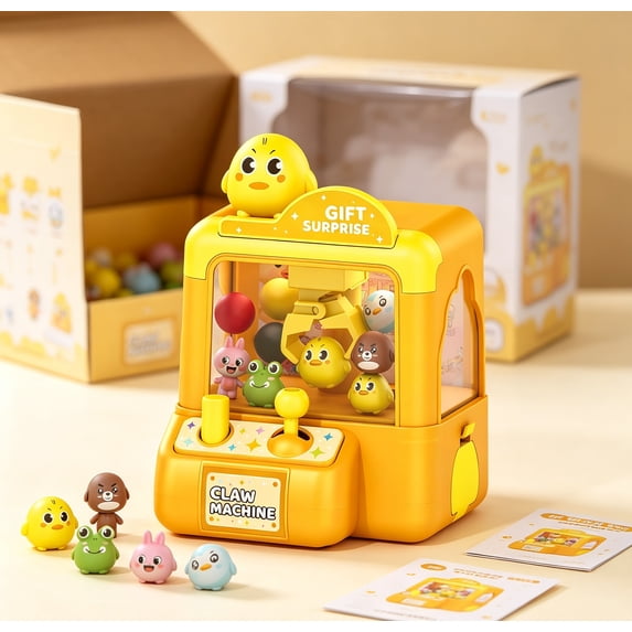 Mini Animal Claw Machine Electronic Arcade Game - Cute Animals Theme Indoor Party Game, Easy Operate Adults All Ages, Compact Space-Saving, Home Party Entertainment Office Fun, B, 1pc