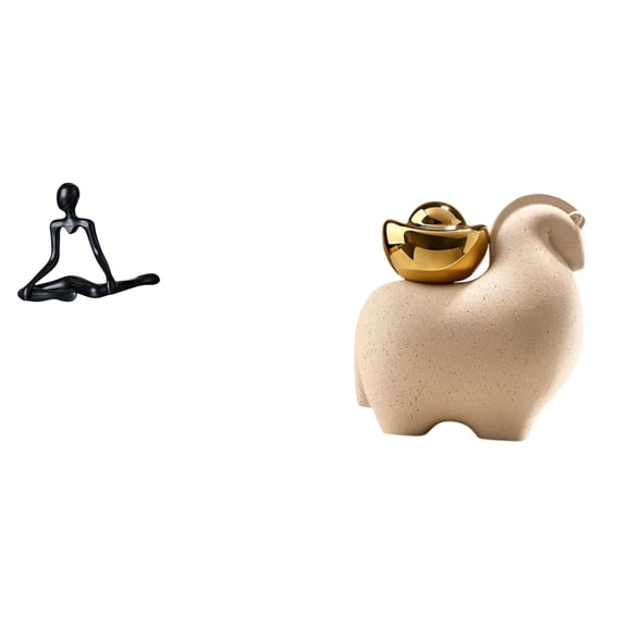 Mini Animal Desktop Figurine Abstract Sculpture Durable PP Material Living Room Office Display