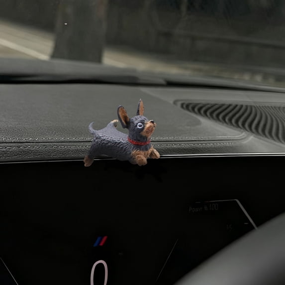 Mini Animal Figurines for Computer Screen - Set of 5 Cute Resin Animal Statues with Adhesive Tape | Monitor & Dashboard Topper, Desktop Decoration for Office, Car, Home | No Tools Needed
