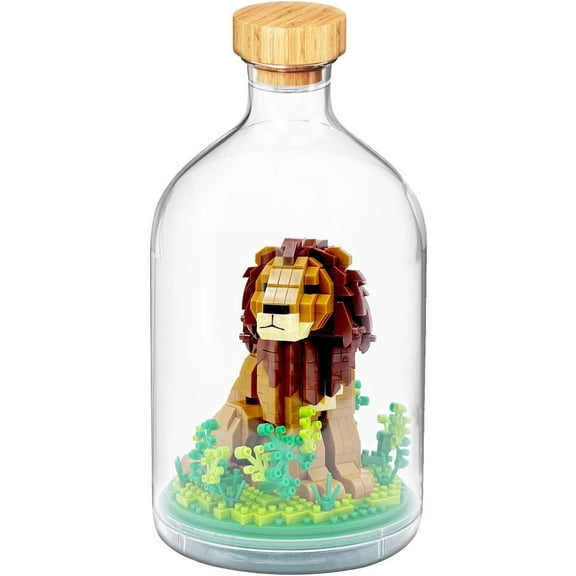 Mini Animals Building Blocks Sets, Cute Lion Building Set Animal Figures for Office Home Decor, DIY Birthday Gifts, Party Favors for Boys Girls Adults