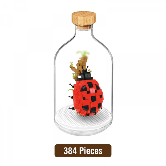 Mini Animals Building Set Creative Insect Block Set Mini Bugs Building Blocks for Adults, Party Favors, Nature Lovers Office Home Decor & Gifts(Ladybug)
