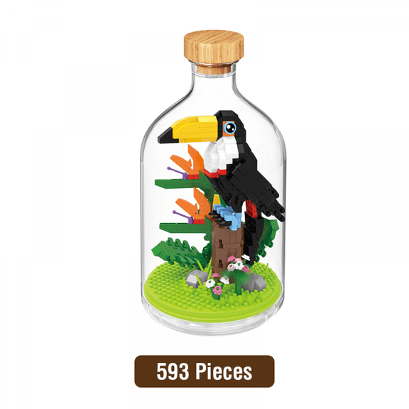 Mini Animals Building Set Creative Insect Block Set Mini Bugs Building Blocks for Adults, Party Favors, Nature Lovers Office Home Decor & Gifts(Toucan)