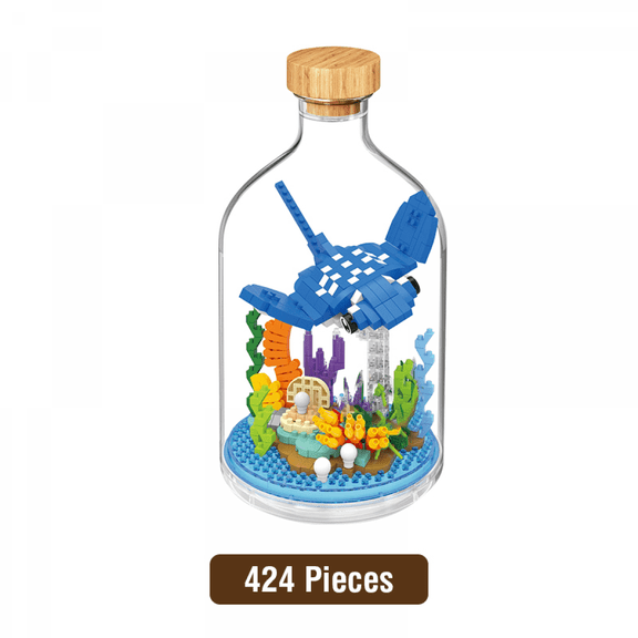 Mini Animals Building Set Creative Insect Friend Set Mini Bugs Building Blocks for Adults, Party Favors, Nature Lovers Office Home Decor & Gifts(Devil fish)
