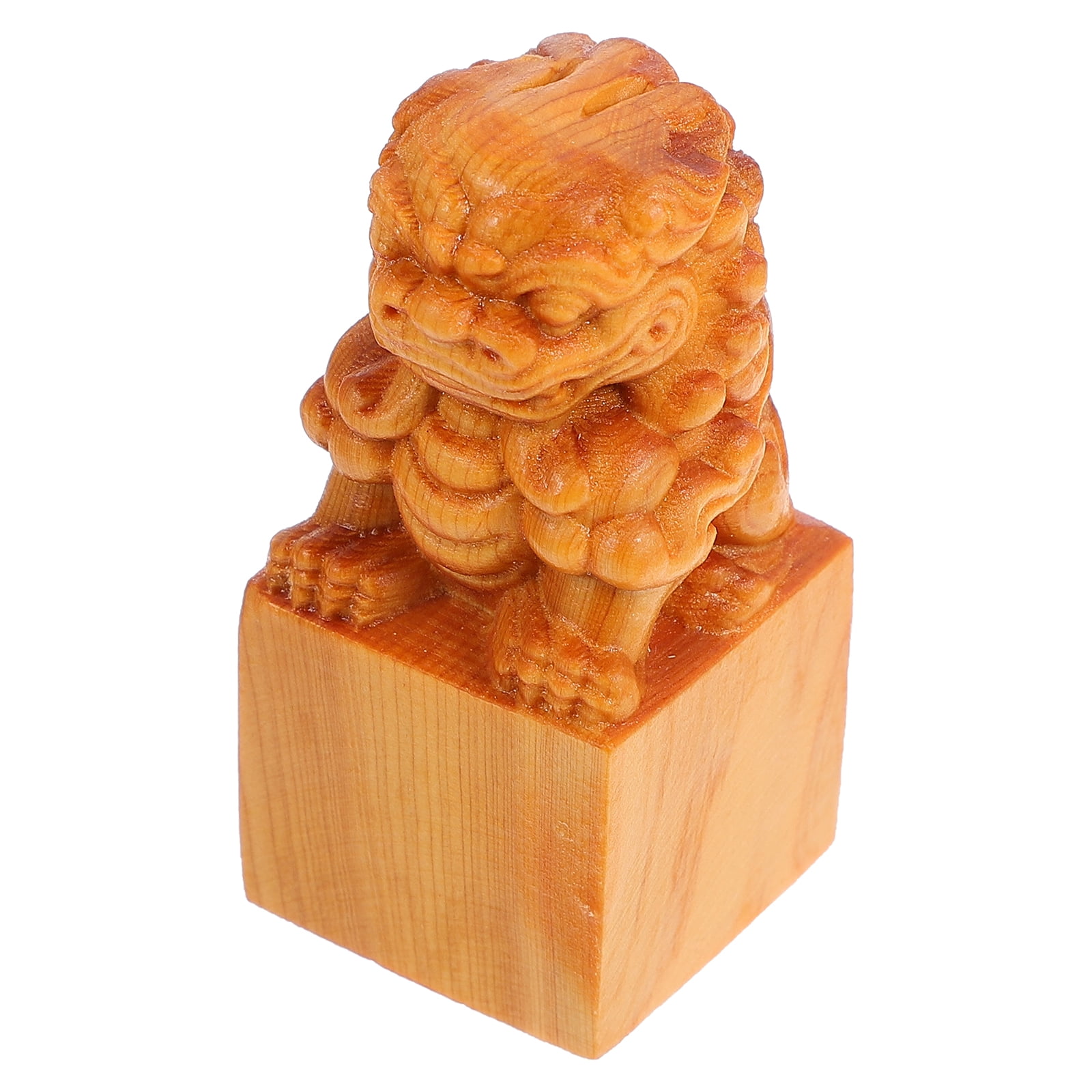 Mini Animals Desk Decorations for Office Lion Trinkets Wooden Statue