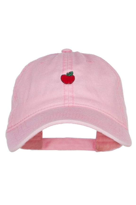 Mini Apple Embroidered Washed Cap - Pink OSFM