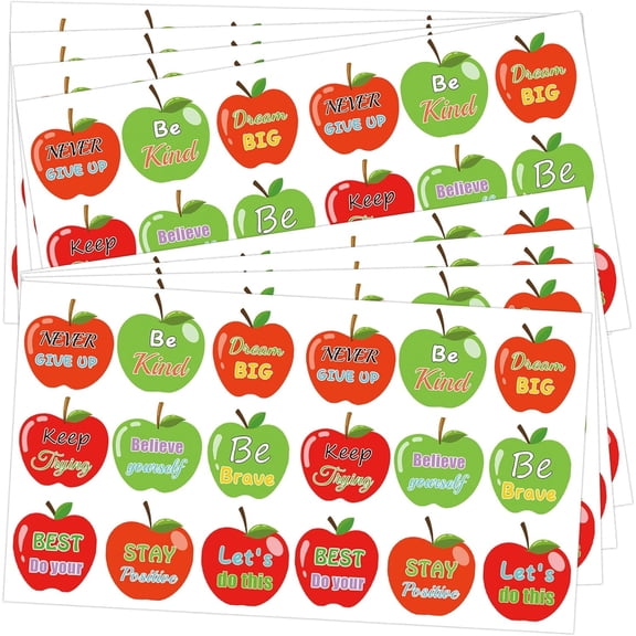 Mini Apple Fruit Stickers Back to School Apples Shape Labels Teachers Reward Stickers 1inch 540pcs