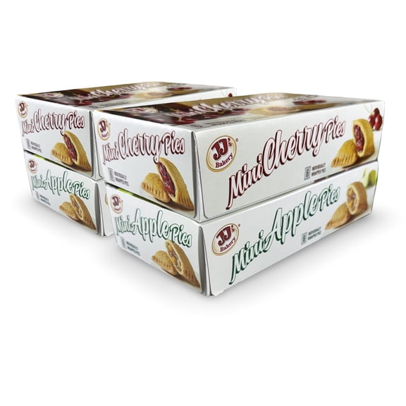 JJ's Bakery Mini Apple and Cherry Fruit Pies, 4 Boxes, 24 Pies Total