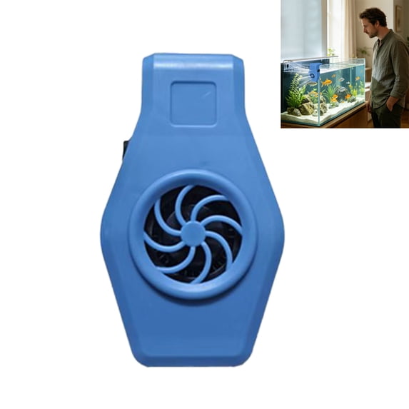 Mini Aquarium Chiller Small Fish Tank Fan Aquarium Cooling Fan, 2 Speed Adjustable Aquarium Fan Quiet Aquarium Cooler for Home Use,Blue