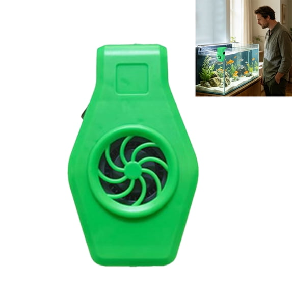 Mini Aquarium Chiller Small Fish Tank Fan Aquarium Cooling Fan, 2 Speed Adjustable Aquarium Fan Quiet Aquarium Cooler for Home Use,Green
