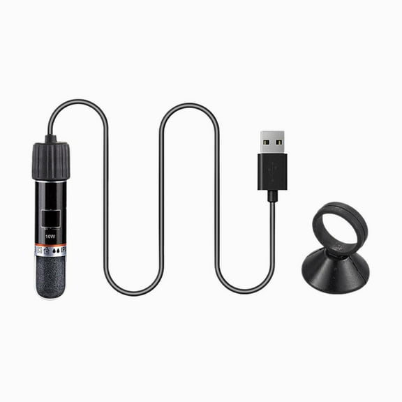 Mini Aquarium Heater, 5W Submersible Fish Tank Heater with Automatic Constant Temperature, Anti-Dry Burning Protection for Small Fish Tanks (Black)
