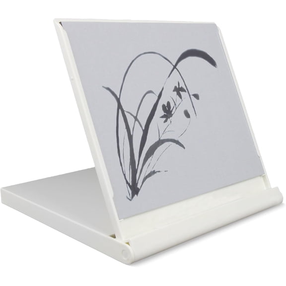 Mini Art Set: Water Drawing Writing Board w/Mini Water Brush for Mindfulness & Meditation Inkless Zen Based Drawing Board, Painting & Art Supplies, Ideal Relaxation Gift (5x5 White)