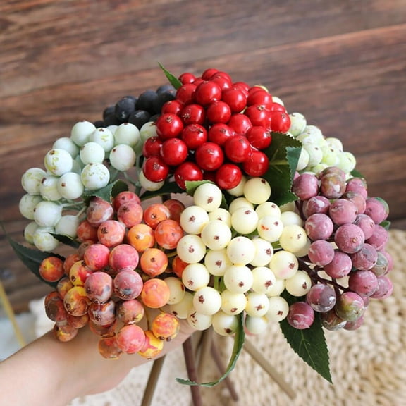 Mini Artificial Berries Simulation Flowers Lifelike Berries With Stems Fake Fruit For Wedding Bouquet Home Party Decoration