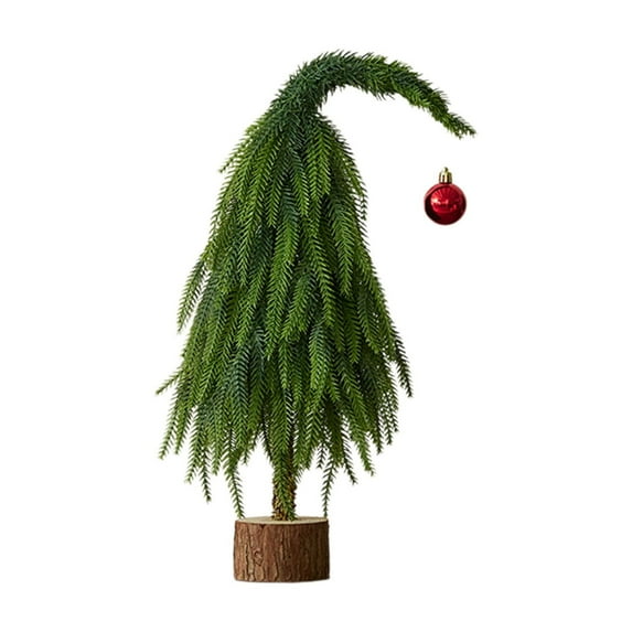 Mini Artificial Christmas Tree – 15.7in Small Tabletop Pine Tree for Home, Office, Desk, or Gift – Green Plastic Holiday Decoration with Noble Pine Design