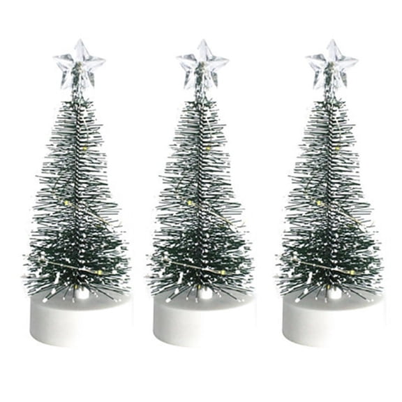 Mini Artificial Christmas Tree Pine Trees Led Light Desktop Decor Supplies for Children Birthday New Year Party Decor