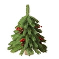 thumbnail image 1 of Mini Artificial Christmas Tree, Tabletop Holiday Decoration, Small Flocked Needle Pine Tree with Berries, 17.7 Inch Compact Green and White Xmas Decor for Kitchen and Office, 1 of 7