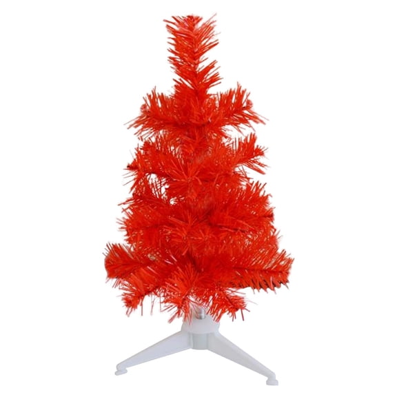 Mini Artificial Christmas Tree, Upgraded Full White Christmas Tree, Small Christmas Tree for Home, Office, Party Decoration, Red