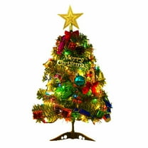Mini Artificial Christmas Tree With Decorations And Multicolor Lights Battery Operated For Tabletop Desk Home Decor 20Inch