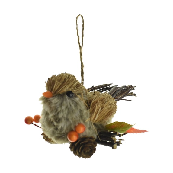 Mini Artificial Grass Bird Ornament, 3-Inch