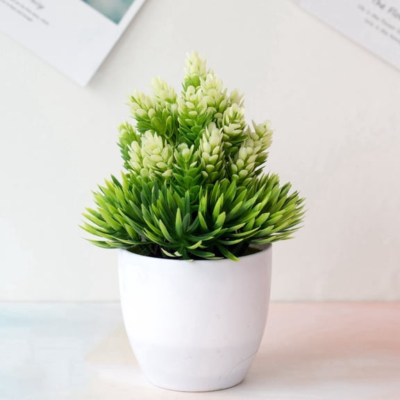 Mini Artificial Podocarpus Potted Topiary Shrub Lifelike Faux Bonsai For Coffee Table Centerpiece, Mall Display & Indoor Room Static Decor