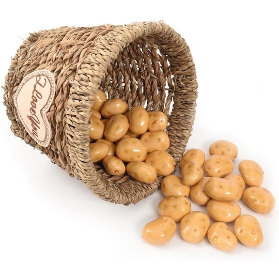 Mini Artificial Potatoes, 40PCS Fake Potatoes Simulation Mini Vegetable for Home Kitchen Photography Party Decoration, 3.5cm
