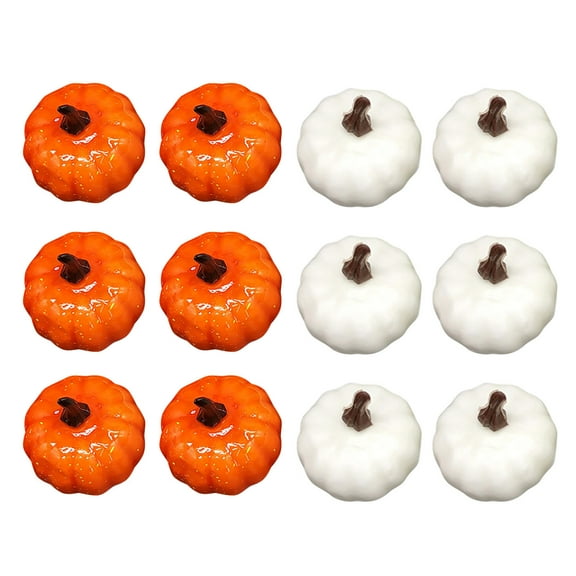 Mini Artificial Pumpkins - 12PCS Foam Pumpkins, for Halloween/Thanksgiving Decor, 6x6.5cm