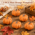thumbnail image 1 of Mini Artificial Pumpkins 5 Pack, Orange Foam Pumpkins, Small Fall Table Decorations for Thanksgiving Halloween Mantel Tray Bowl Home Decor, 2.7*1.9in, 1 of 7