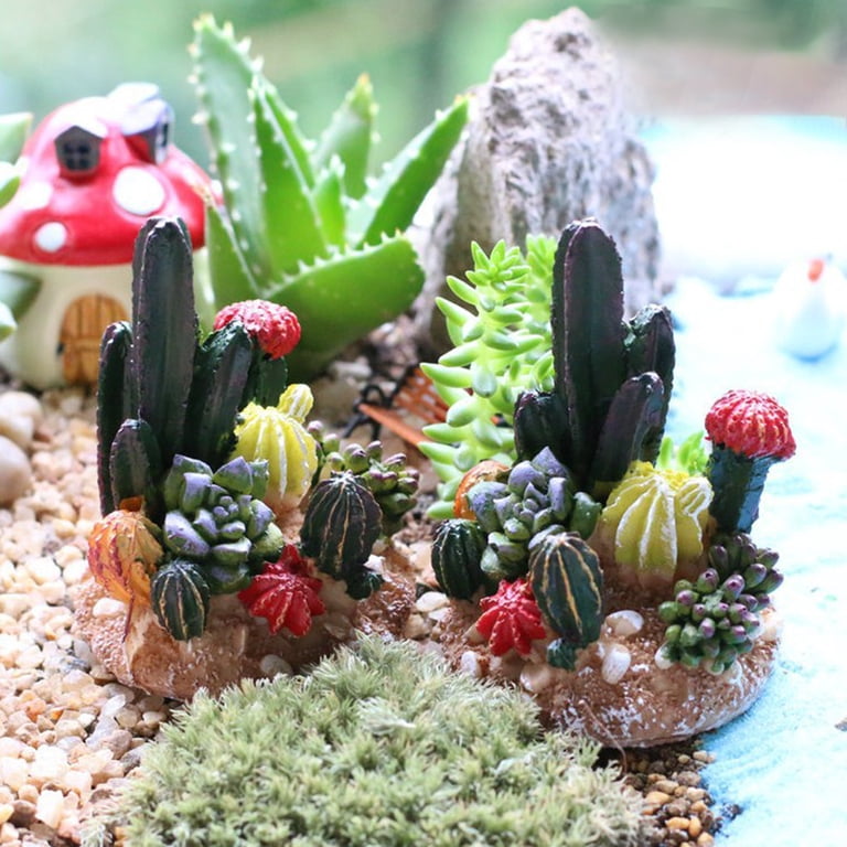 Mini Artificial Succulent Plants Fake Succulents Picks Realistic Plastic  Cactus Stems Small Faux Assorted Arrangements Flocked Greenery DIY  Practical ...