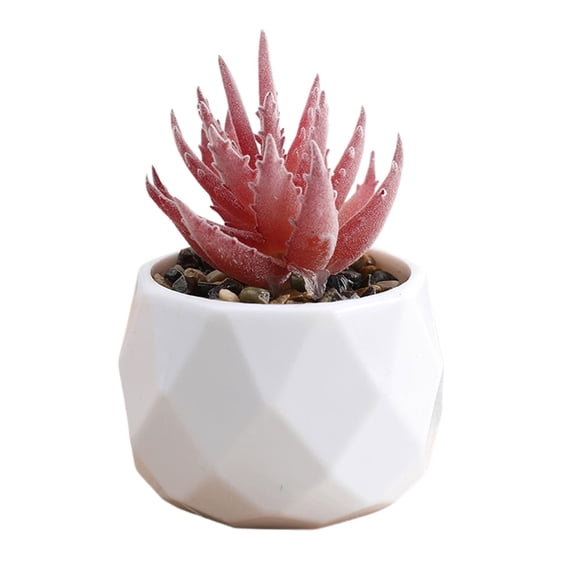 Mini Artificial in Plastic Pot - Fake Plants for Indoor Office Home Decor, Perfect Gift for Women, Low Maintenance Faux Plant for Kitchen, Living Room, Bedroom, and More