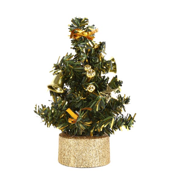 Mini Artificial Tabletop Christmas Tree, 6 inch Desktop Christmas Tree Mini Christmas Tree Christmas Desk Decorations Berries Bell Pine Cone